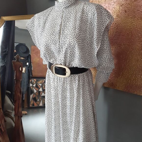 NWT Zara Ditsy Dot Midi Dress - Picture 4 of 14